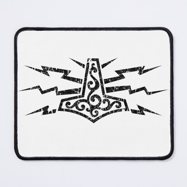 Item preview, Viking Thors Hammer Norse Pagan Mjolnir Lightning Black Distressed designed and sold by BluePagan.
