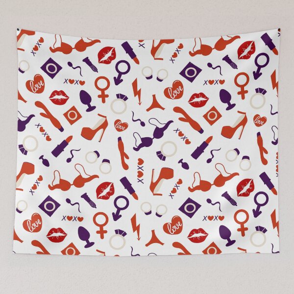 Item preview, valentine's day sex toys adult seamless pattern designed and sold by Sya Prints.