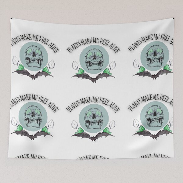 Item preview, Plants Make Me Feel Alive Skull designed and sold by WeirdGirlGFX.
