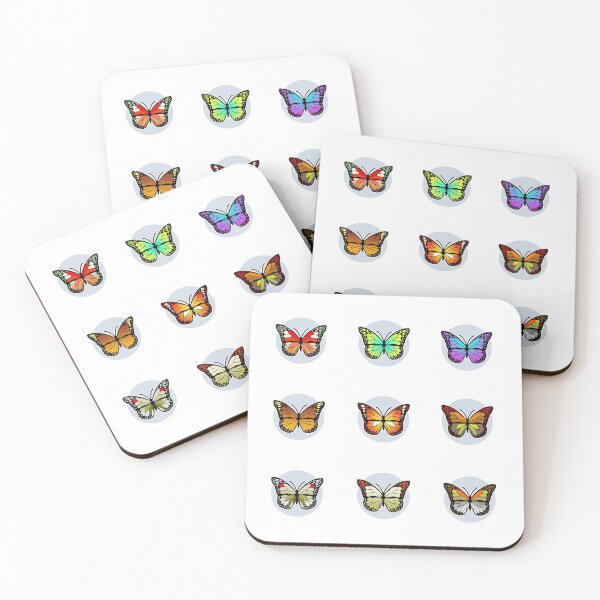 Item preview, A Pack of Nine Separate Colorful Butterfly Stickers on one sheet designed and sold by ThePicturesGuy.