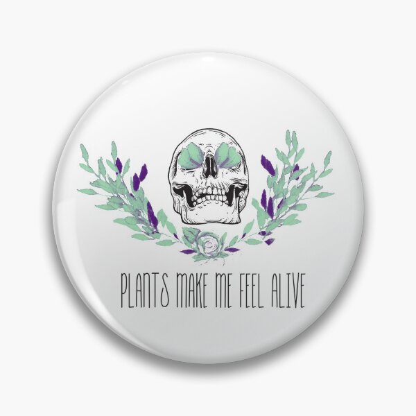 Item preview,  Plants Make Me Feel Alive Skull designed and sold by WeirdGirlGFX.