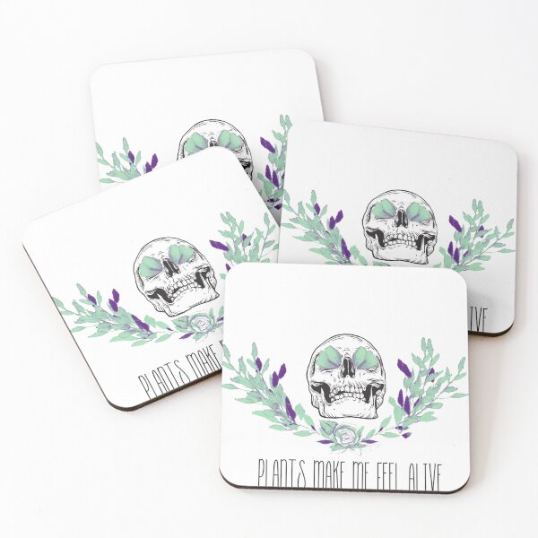 Item preview,  Plants Make Me Feel Alive Skull designed and sold by WeirdGirlGFX.