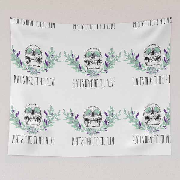 Item preview,  Plants Make Me Feel Alive Skull designed and sold by WeirdGirlGFX.