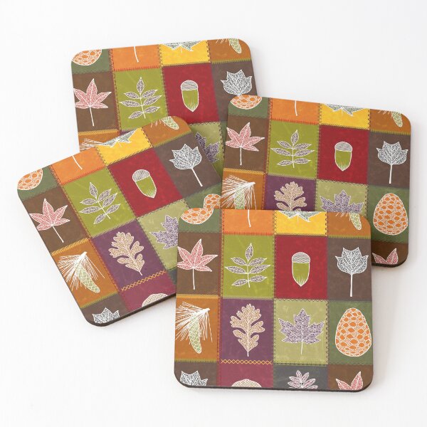 Item preview, Fall Leaves Patchwork Quilt designed and sold by WickedRefined - Nicole Demereckis.