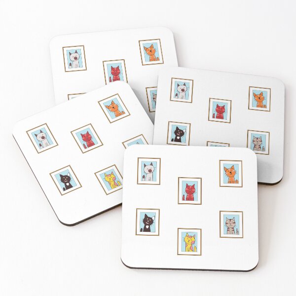 Item preview, A Pack of Six Separate Colorful cat Picture Stickers on one sheet designed and sold by ThePicturesGuy.