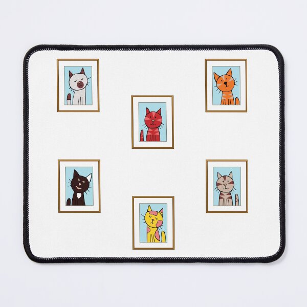 Item preview, A Pack of Six Separate Colorful cat Picture Stickers on one sheet designed and sold by ThePicturesGuy.