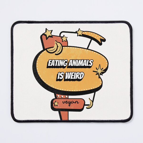 Item preview, Eating Animals Is Weird Retro Sign Vegan T-Shirt designed and sold by nanogarbanzo.