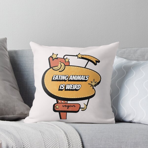Item preview, Eating Animals Is Weird Retro Sign Vegan T-Shirt designed and sold by nanogarbanzo.