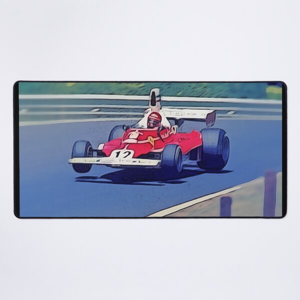 Item preview, Retro Ferrari F1 at Nordschleife Poster – Classic Green Hell Racing Art designed and sold by Road To Track.