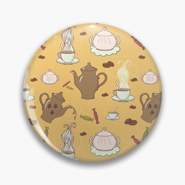 Item preview, Retro pattern with cups, coffee,  sweets and kettle designed and sold by JoyColorLove.