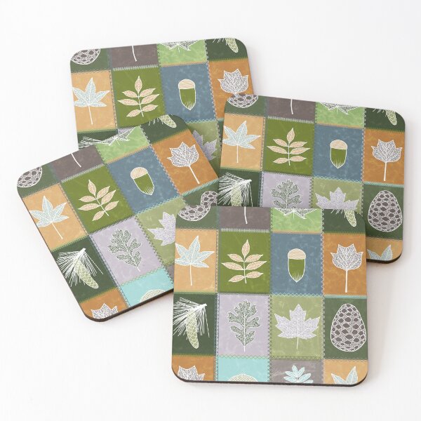 Item preview, Forest Leaves Patchwork Quilt designed and sold by WickedRefined - Nicole Demereckis.