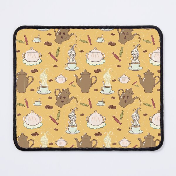 Item preview, Retro pattern with cups, coffee,  sweets and kettle designed and sold by JoyColorLove.