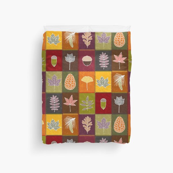 Item preview, Fall Leaves Patchwork Quilt designed and sold by WickedRefined - Nicole Demereckis.