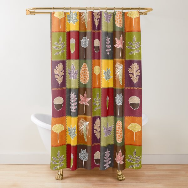 Item preview, Fall Leaves Patchwork Quilt designed and sold by WickedRefined - Nicole Demereckis.