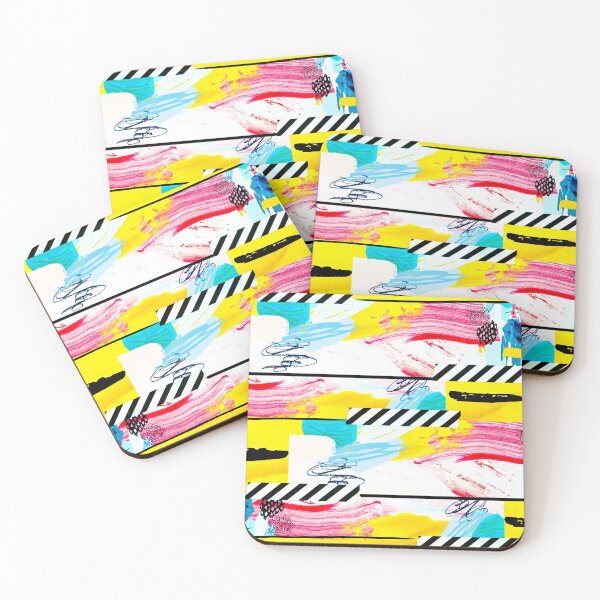 Item preview, Acrylic Stripped Taped Collage Patterned designed and sold by Designs By YL.