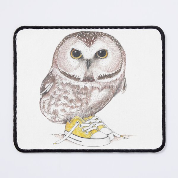 Item preview, Saw-Whet owl in low tops designed and sold by JimsBirds.