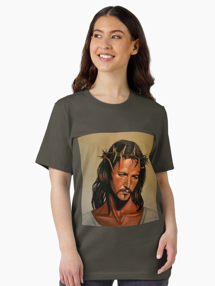 Smiling Jesus Painting Women T shirt Smiling Jesus Painting Women T shirt