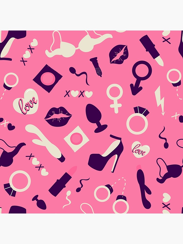 valentines day adult toys seamless pattern " Photographic Print for Sale by  TheFarghal | Redbubble