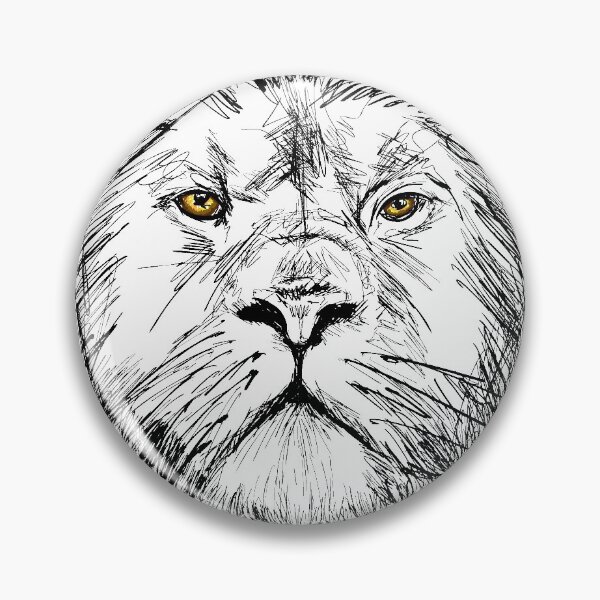 Item preview, Sketch of Big adult lion portrait with rich mane designed and sold by Aroastock.