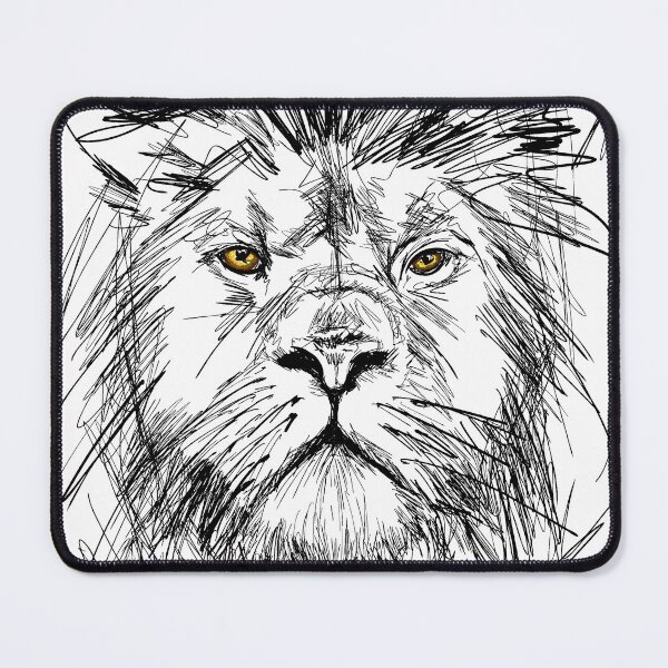 Item preview, Sketch of Big adult lion portrait with rich mane designed and sold by Aroastock.
