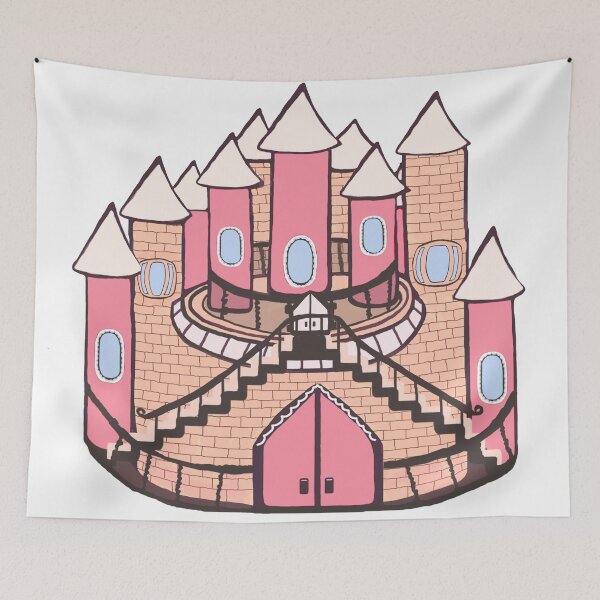 Item preview, Fairytale Coral Castle | A Pink Fairytale Castle Drawing designed and sold by fairytalearrrt.