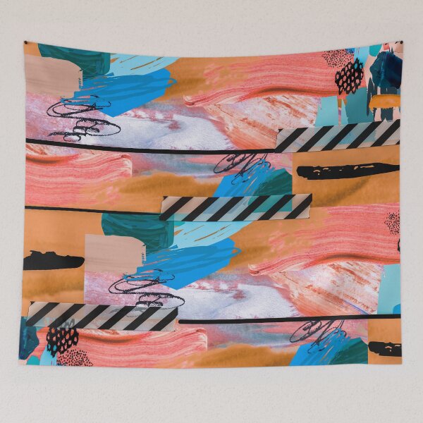 Item preview, Acrylic Stripped Taped Collage Patterned designed and sold by Designs By YL.