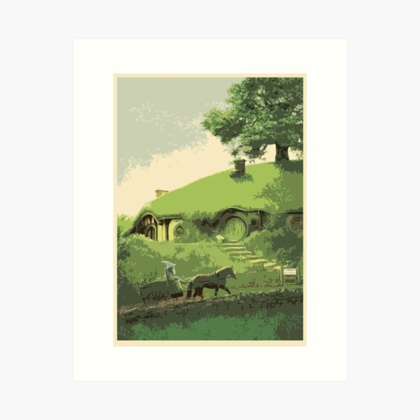 Item preview, The Shire Inspired Unexpected Journey Print - Featuring Wizard and Hole designed and sold by NickiCollings.