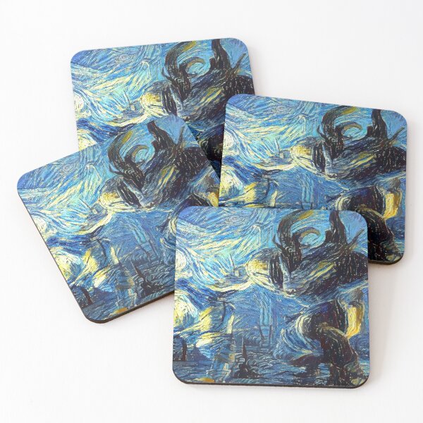 Item preview, Dragon Age Origins The Warden vs Ogre Starry Night designed and sold by weirdo97.