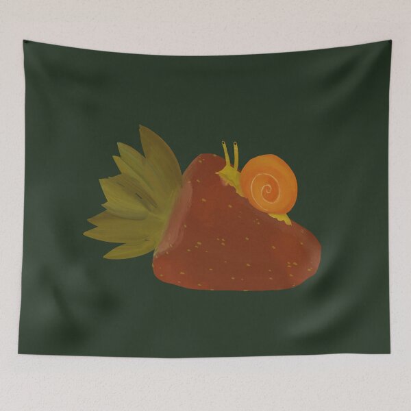 Item preview, Oil painting snail eating strawberry designed and sold by mjalred.