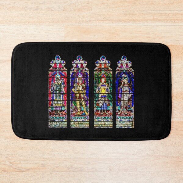 Item preview, Archangel Hull Minster Stained Glass Uriel Michael Gabriel Raphael designed and sold by signsandsymbols.