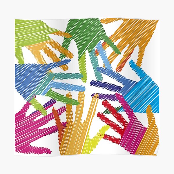 Union touch hand drawn illustration Poster