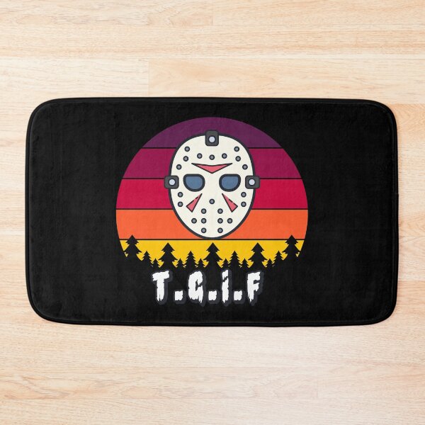 Artikelvorschau, TGIF Lustige Slasher Retro Halloween Hockey Maske entworfen und verkauft von Alladin7.