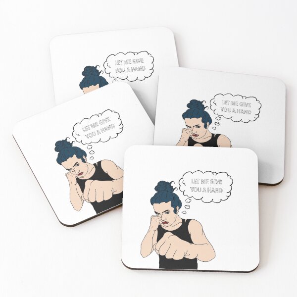 Item preview, Let me Give You a Hand Female Girl Martial Artist Punch Fighting Stance Boxing designed and sold by Jay Cook.