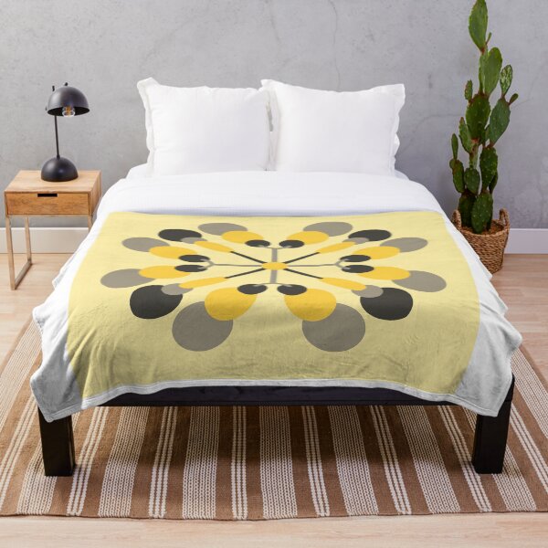 Aperçu de l'œuvre Imprimé symétrique moderne jaune, noir et gris créée et vendue par BubblyBubles.