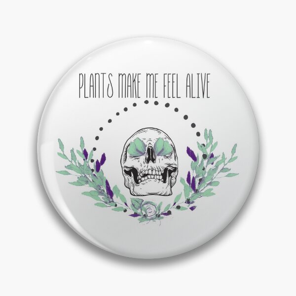 Item preview, Plants Make Me Feel Alive Skull designed and sold by WeirdGirlGFX.
