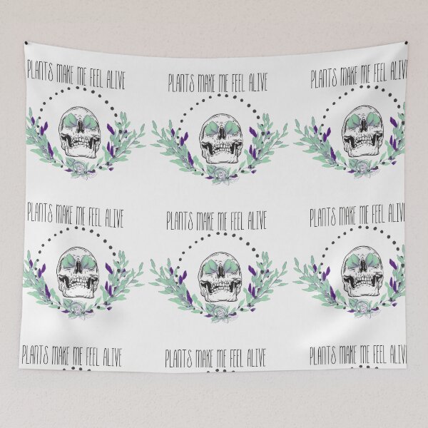 Item preview, Plants Make Me Feel Alive Skull designed and sold by WeirdGirlGFX.