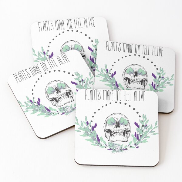 Item preview, Plants Make Me Feel Alive Skull designed and sold by WeirdGirlGFX.