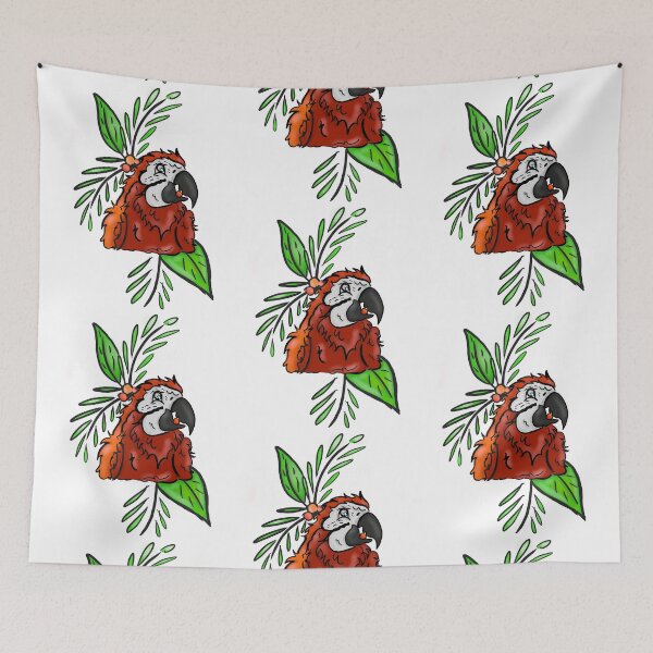 Item preview, Red Summer Macaw Graphic designed and sold by BioLushGraphics.