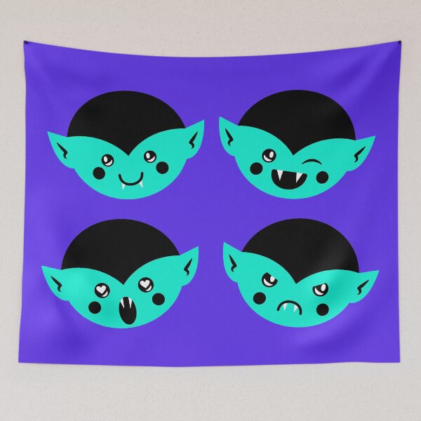 Item preview, Teal and Violet Vampire Pattern designed and sold by Jelly Turnip.