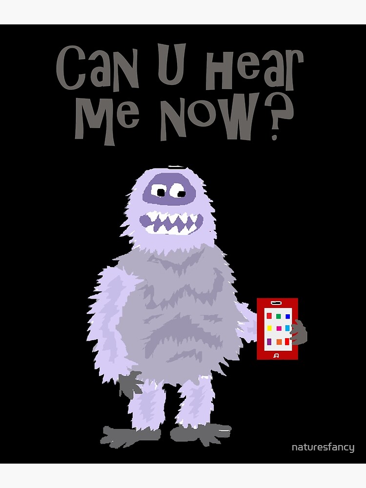 Funny Abominable Snowman Talking on Cell Phone