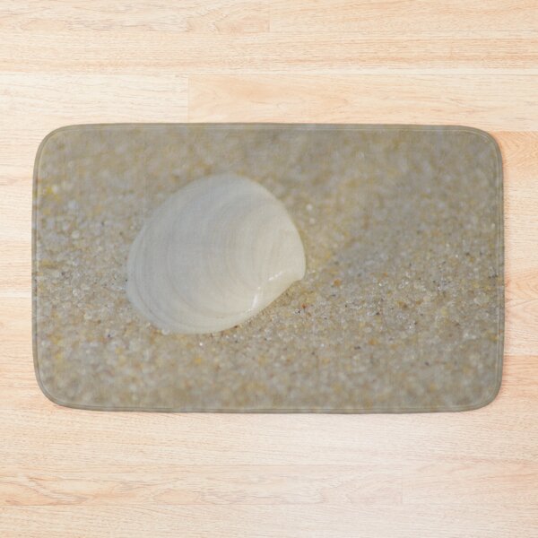 Item preview, White striped seashell on the sandy beach designed and sold by sebastienbaudry.