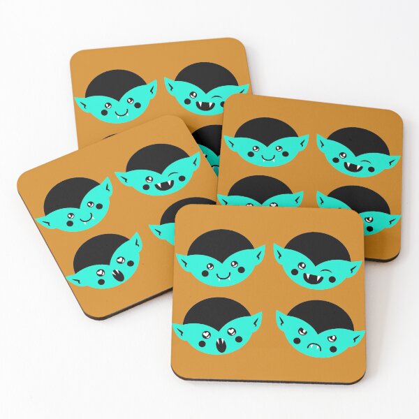 Item preview, Teal and Mustard Yellow Vampire Pattern designed and sold by Jelly Turnip.