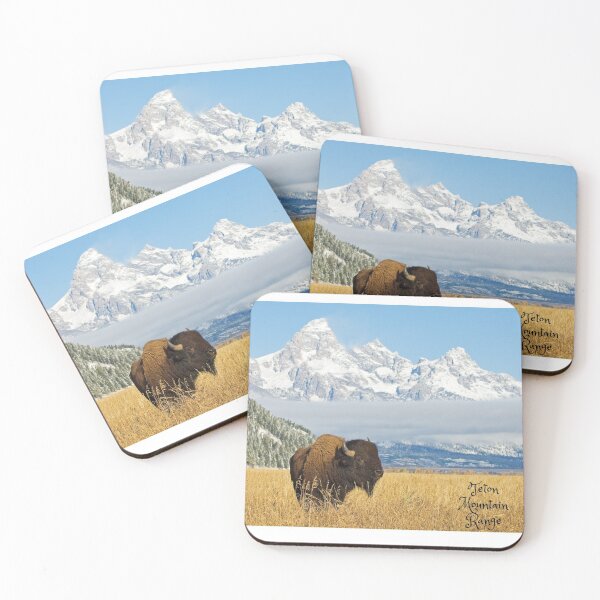 Item preview, Bison at the Grand Teton Mountain Range designed and sold by Cozy Day Designs.