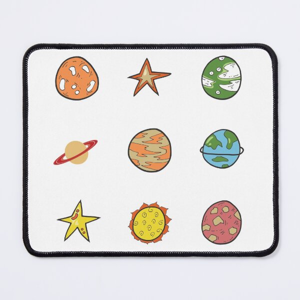 Item preview, A Pack of Nine Separate Colorful Space Stickers on one sheet designed and sold by ThePicturesGuy.