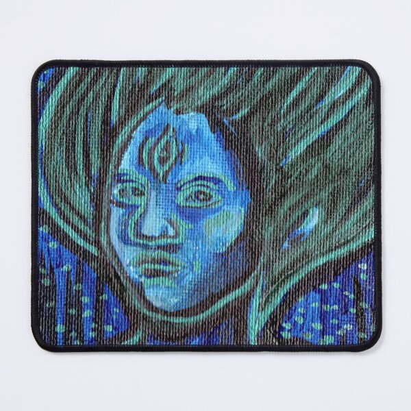 Item preview, Blue & Green Supernatural Being with a Third Eye designed and sold by KLoganArt.