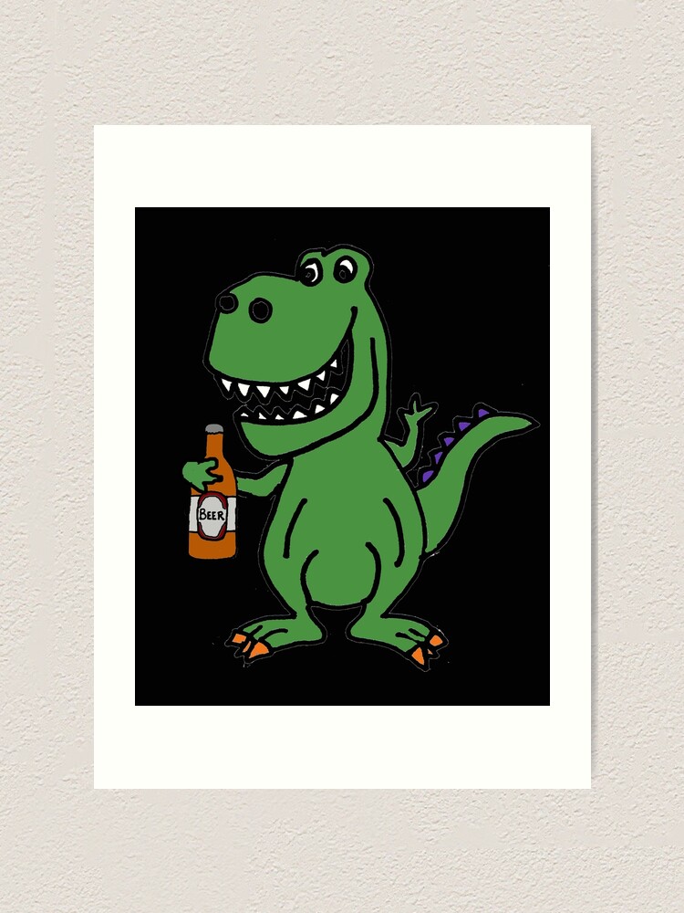 Funny T-rex Dinosaur Runner Art Board Print for Sale by naturesfancy