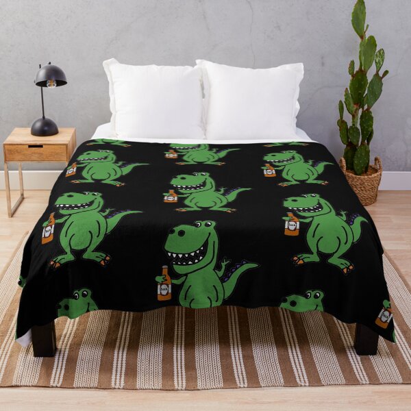 Item preview, Funny T-rex Dinosaur Drinking Beer Cartoon designed and sold by Nature's Fancy.