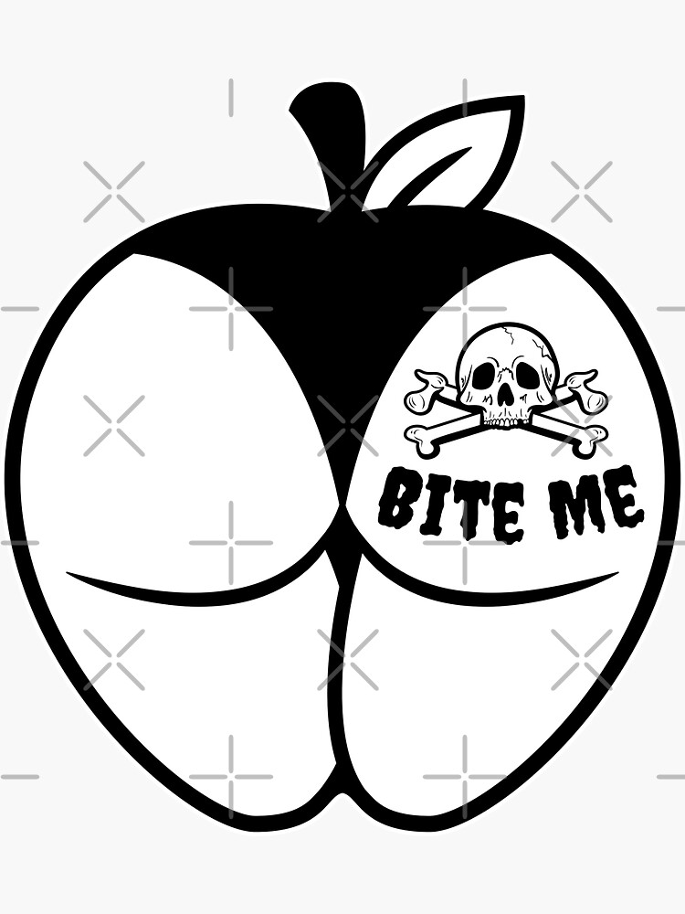 Bite Me Poison Apple Butt Sticker By Partysparkle Redbubble 4305