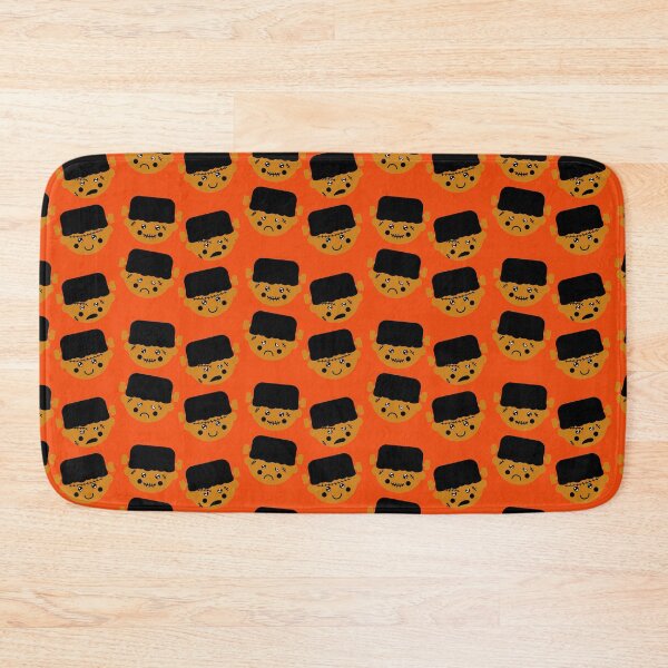 Item preview, Mustard & Fire Orange Cute Frankenstein Faces Pattern designed and sold by Jelly Turnip.