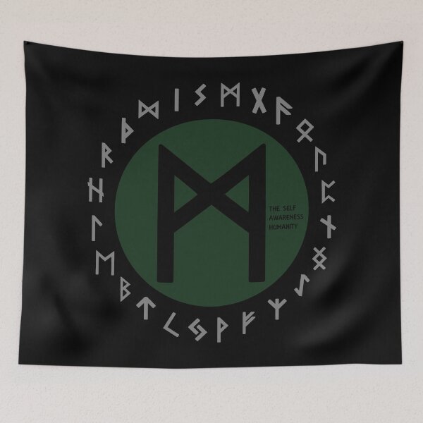 Item preview, Green Mannaz Elder Futhark Rune | Viking | Pagan Symbol designed and sold by Depic Spirit.
